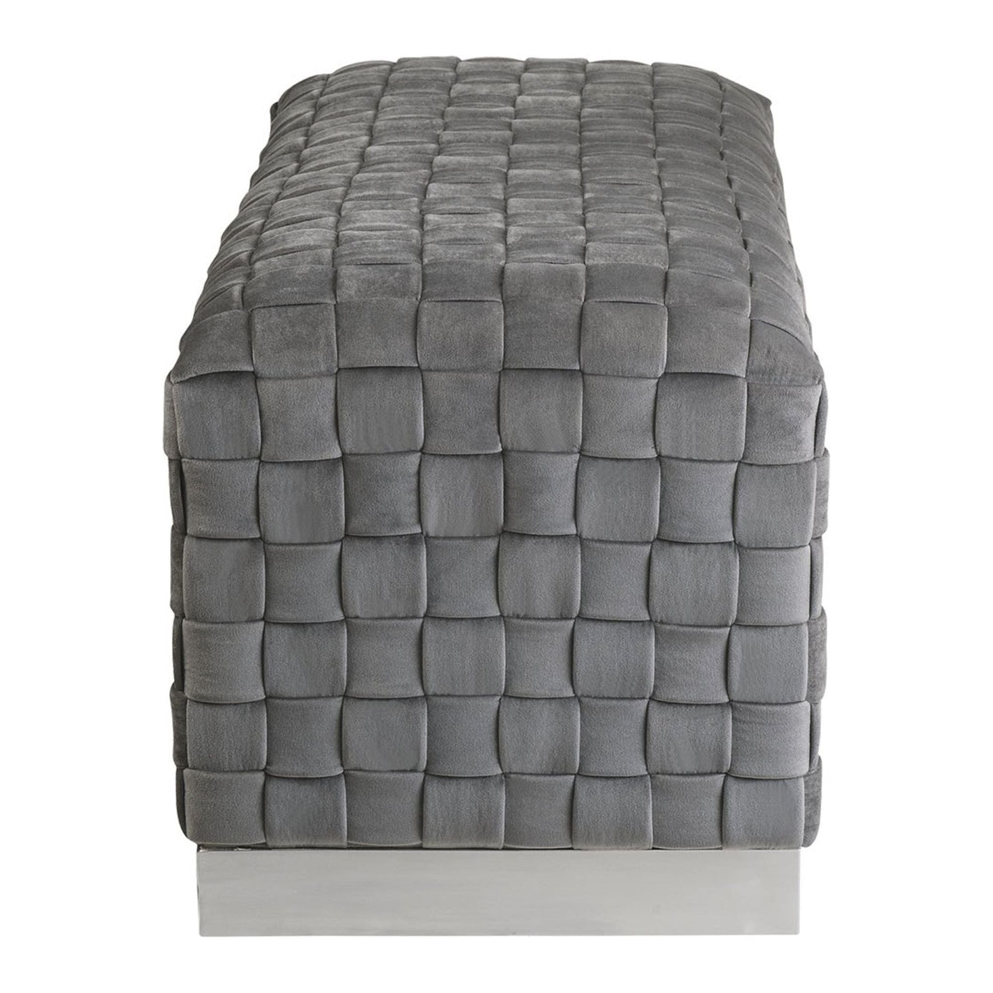 Gray & Silver Upholstered Bedroom Bench E564747