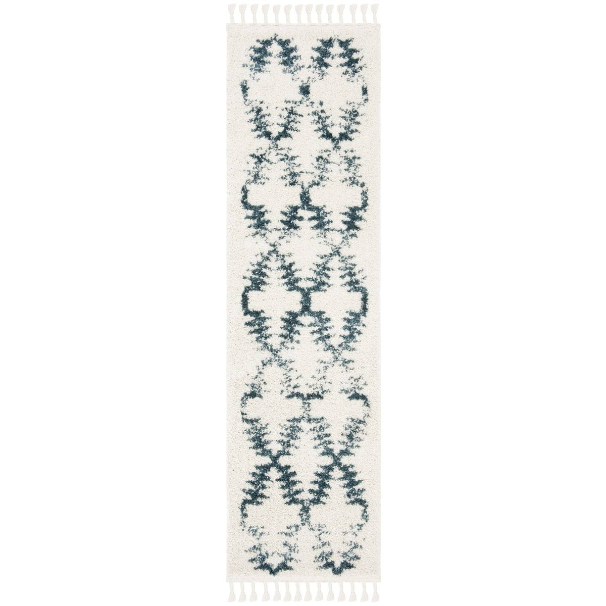 Cream / Blue Shag Rug S20561