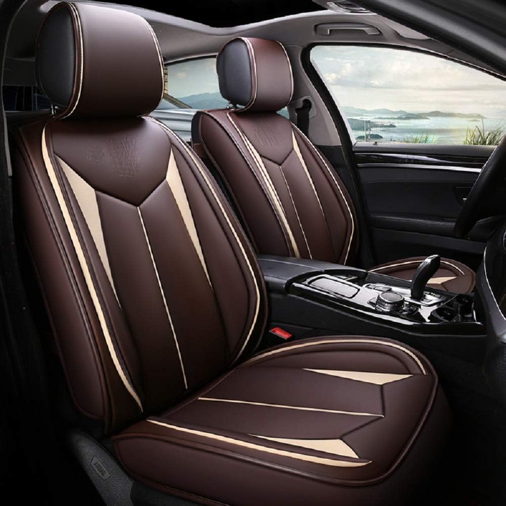 Brown 5 Seats Universal fit Leather Seat Cover Set Z1922
