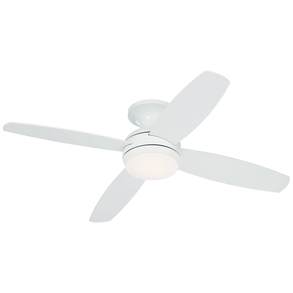 White Opal Glass LED Ceiling Fan with Remote Control R854