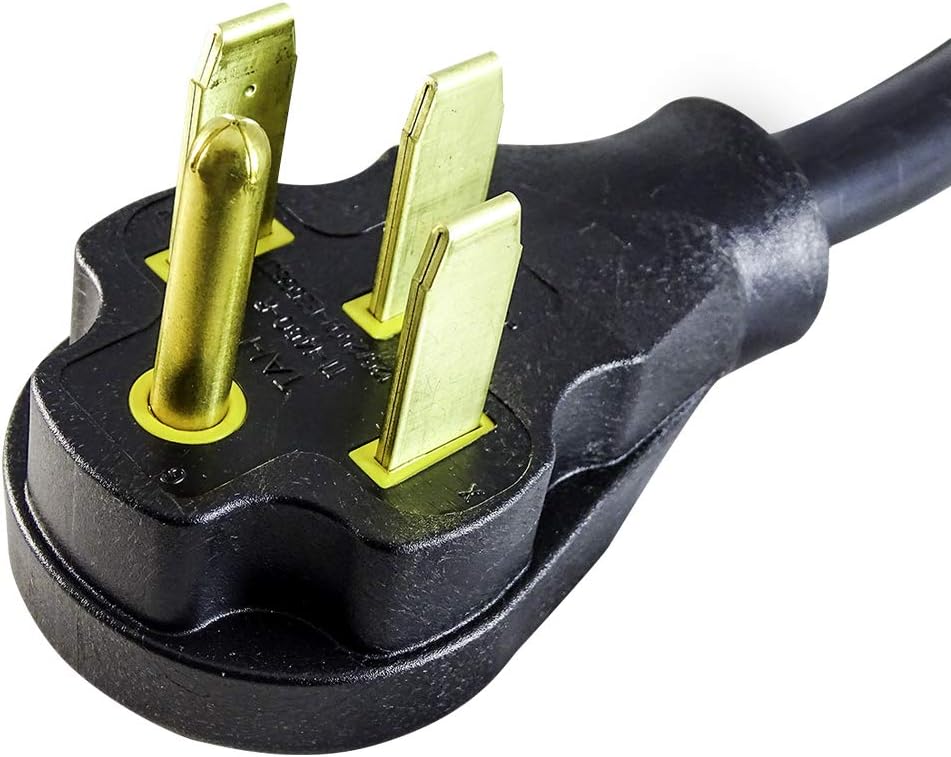 RV/Generator Dogbone Adapter 1.5ft NEMA 50 Amp Male to 30 Amp TT-30R Female Heavy Duty 10/3 STW Pigtail 4 Prongs to 3 Prongs Pack of 2 W1058