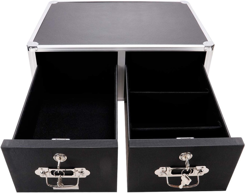 Black 4 x 6 Double Drawer Index Card Cabinet O53843