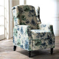 Blue 100% Polyester Manual Club Recliner J3696