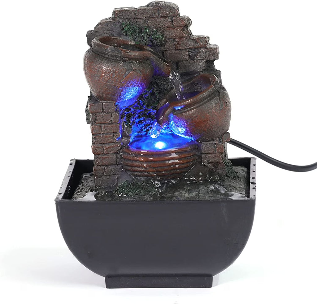 Tabletop Water Fountain with Lights Rolling Ball W317662