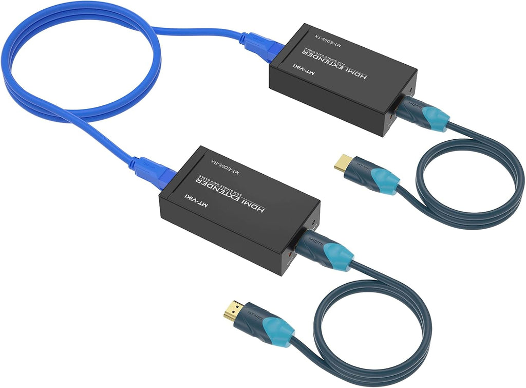HDMI Extender Over Cat5e/6 Cable 200ft 2 Pack 4K HDMI Cables Transmitter Receiver O8981