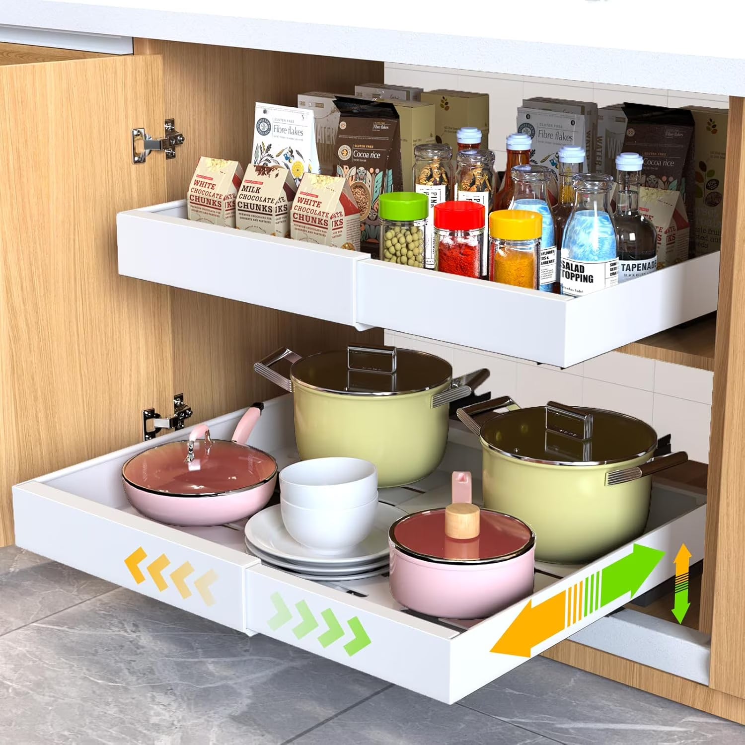 2 Pack Expandable Pull Out Cabinet Organizer 21Deep F685985
