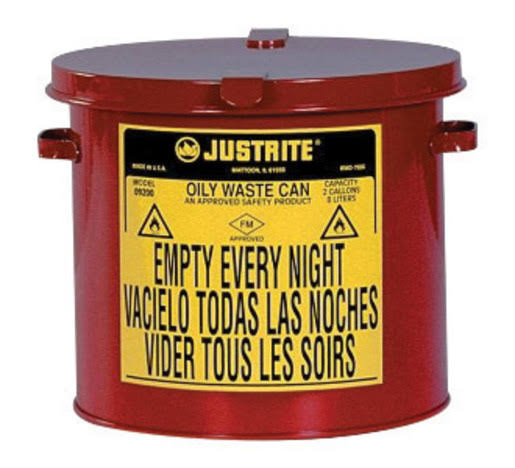 Red Oily Waste Can, 2 Gallon X266