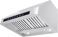 Stainless Wall Range Hood, 1000 Max CFM, 4 Speed, 30 36 42 48 54 60 inch W7555