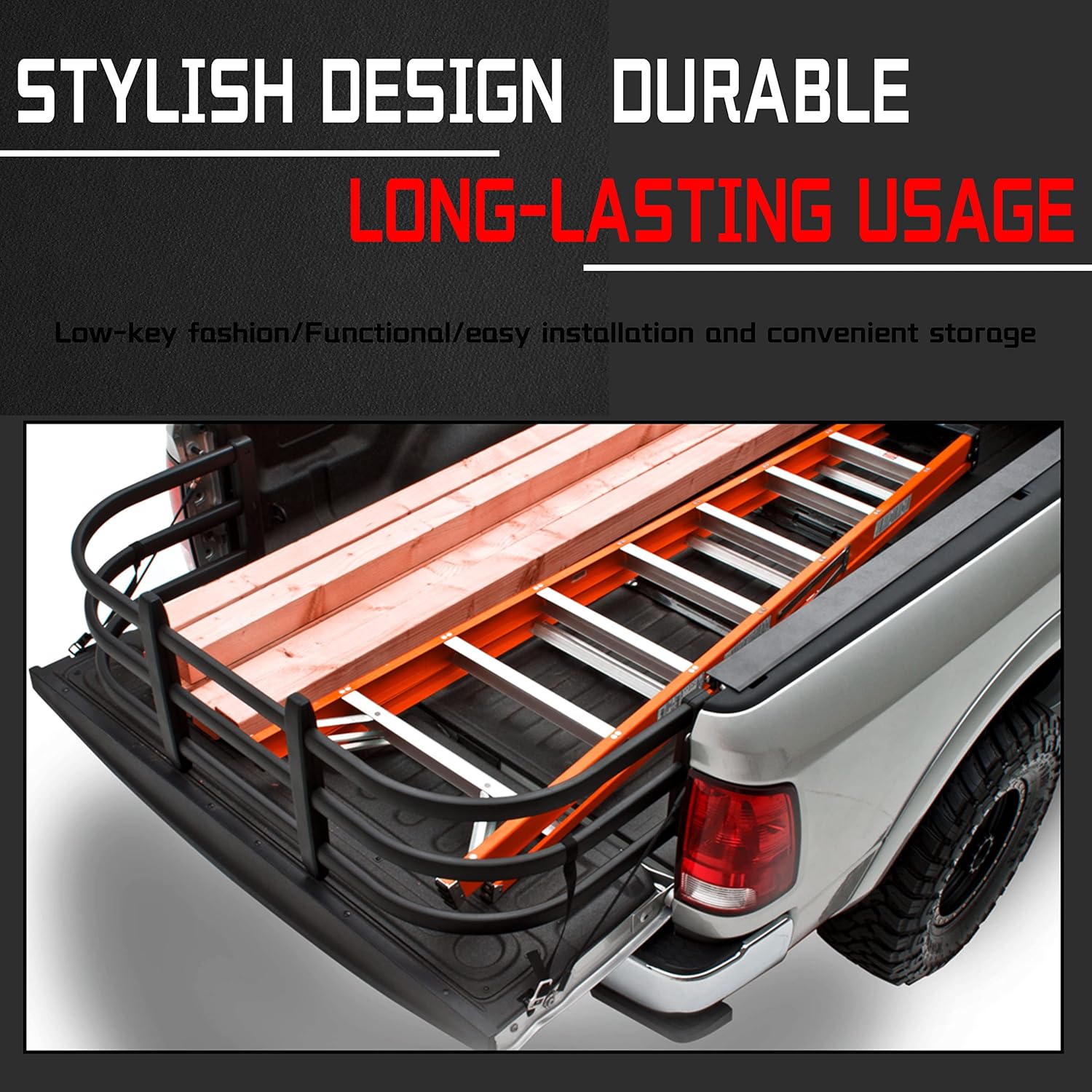 Truck Bed Extender Retractable Tailgate Extension 53.5''-66.9'' Steel X599