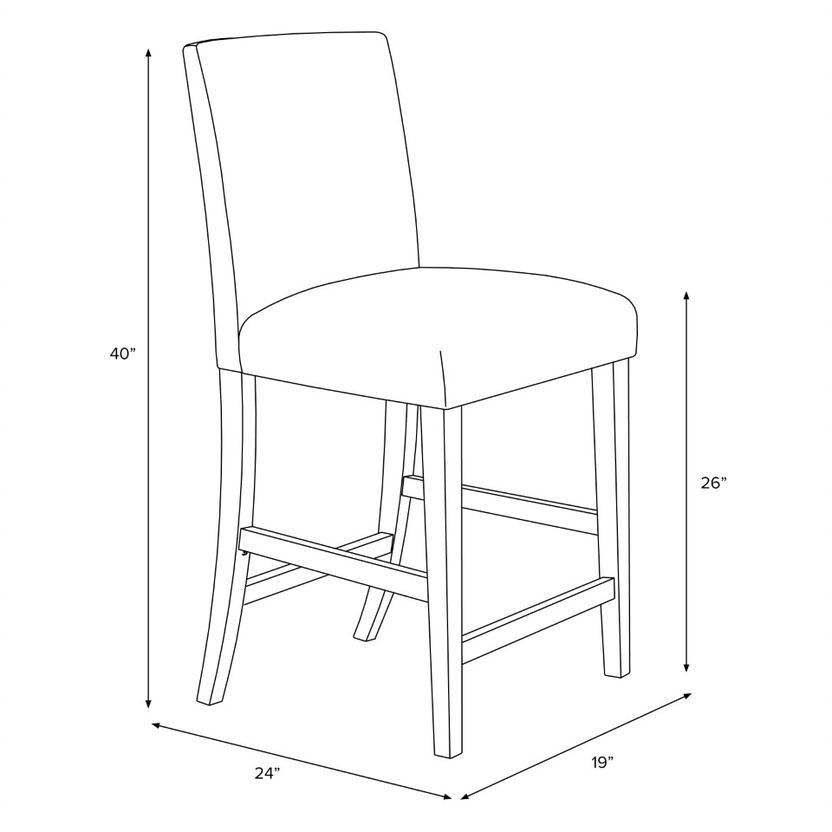 Blue Shaded Floral Counter Height Barstool H4917