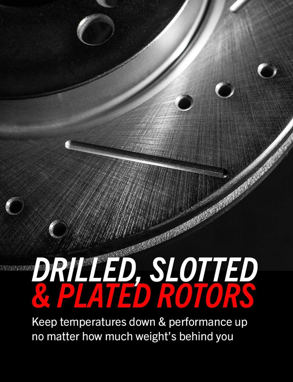 Front Z36 Truck & Tow Brake Kit with Carbon Fiber Ceramic Brake Pads and Drilled/Slotted Brake Rotors W811