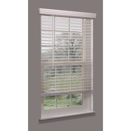 Cordless Faux Wood Blind, White, 24x22w x 48 J170