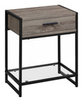 Dark Taupe Black Tempered Glass Accent Table K36751