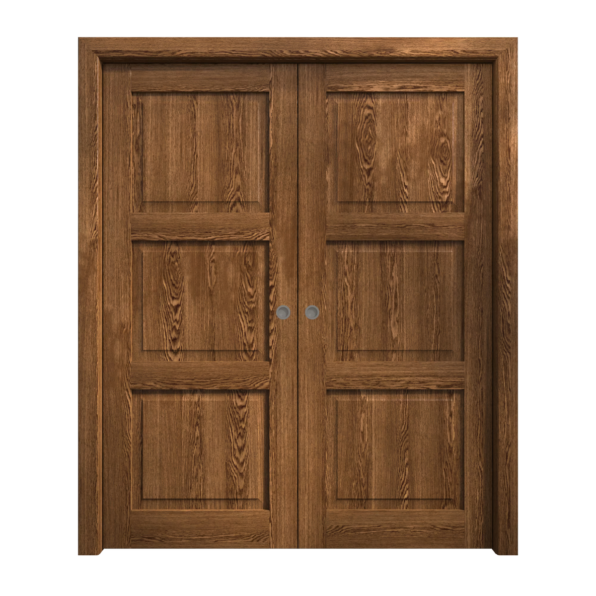 Solid Wood Sliding French Double Pocket Doors 36 x 80 inches C135857