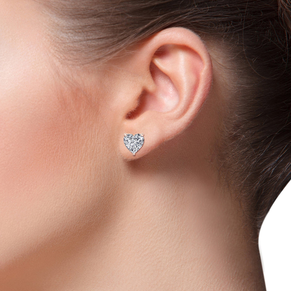 1 Carat Heart Shape Diamond Stud Earrings D62099