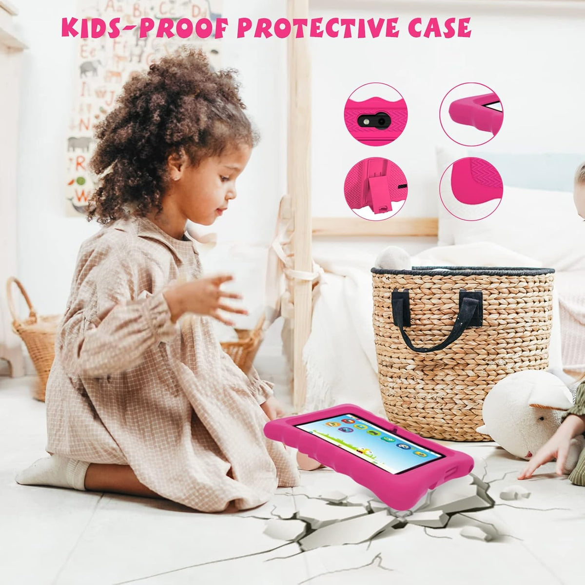 2 Pack Pink Kids Tablet with Kid-Proof Case B702288