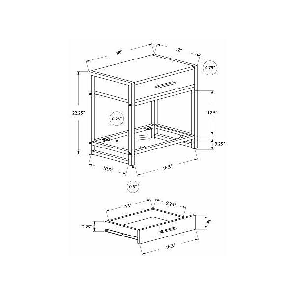 Dark Taupe Black Tempered Glass Accent Table K36751