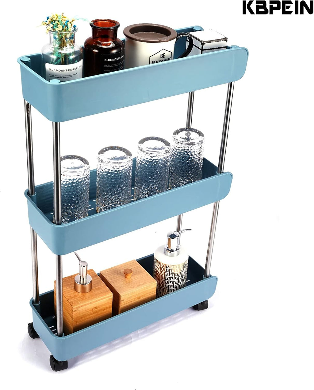 Graphite 3 Layer Rolling Kitchen Cart with Wheels Y866