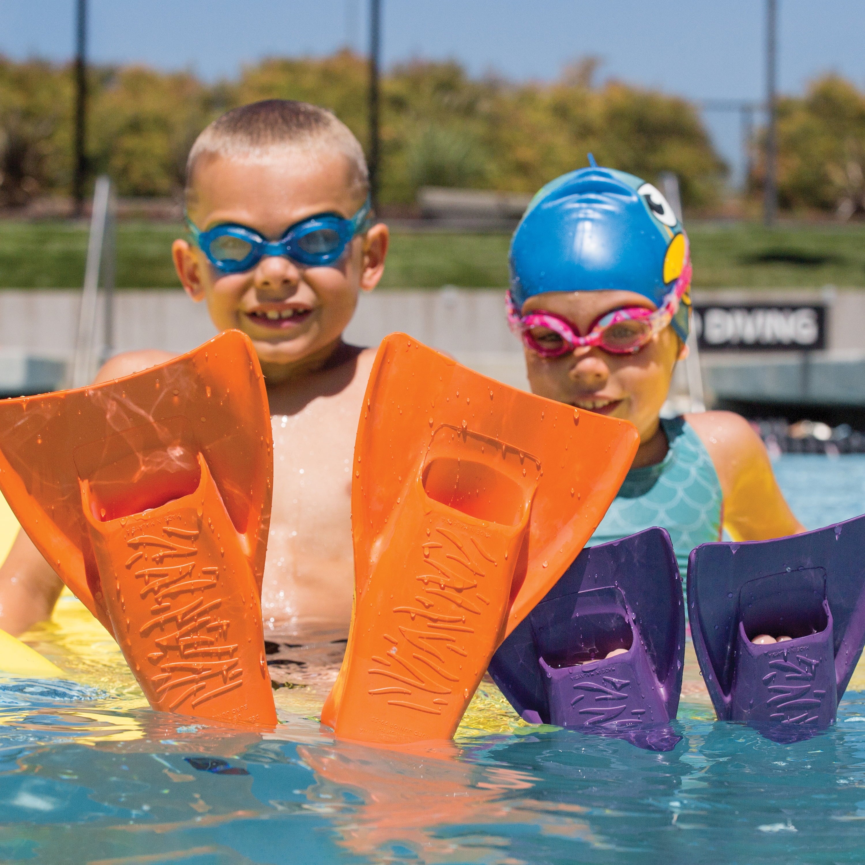 Orange Swim Fins for Kids U9737