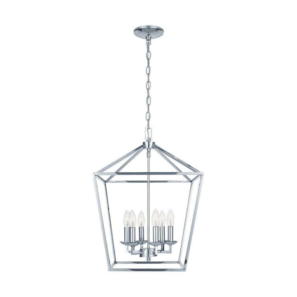 Polished Chrome Caged Chandelier L443009