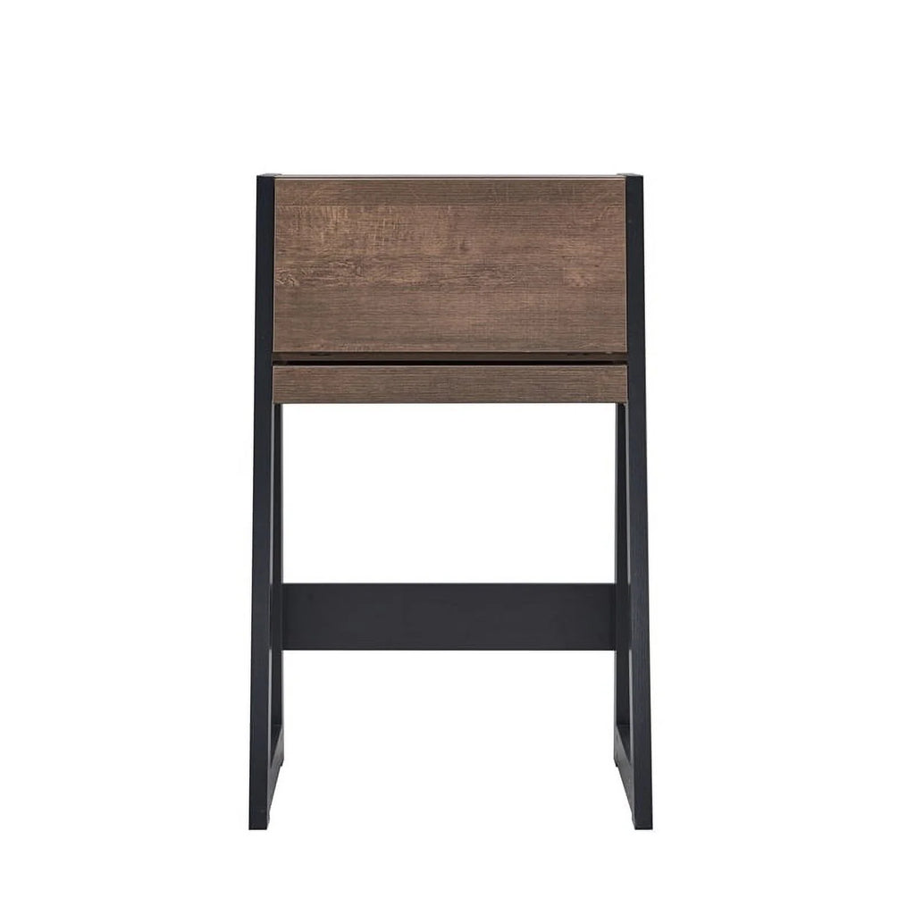 Walnut Oak Brown/Black Wood Secretary Desk J963
