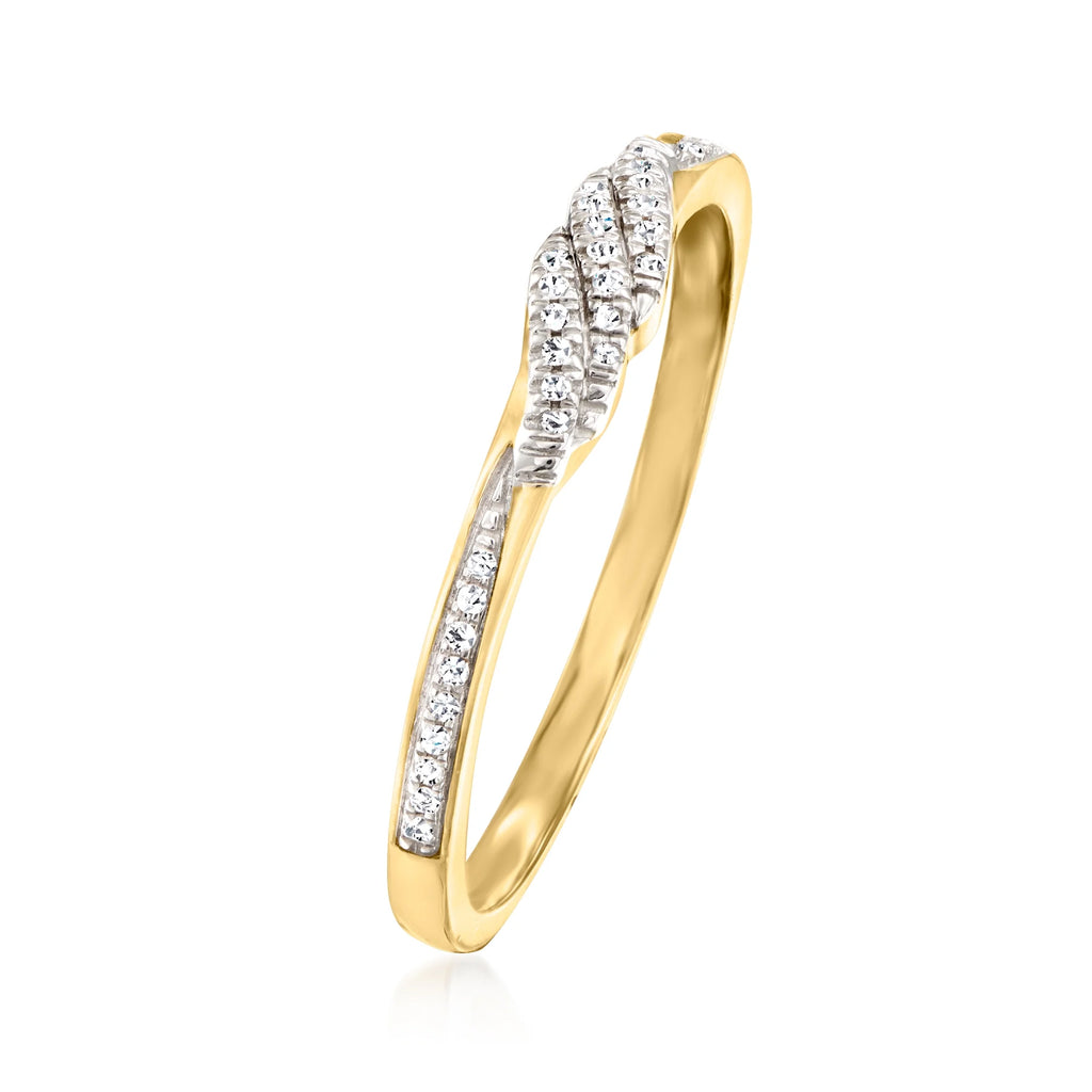 Diamond-Accented Twist Ring in 10kt Yellow Gold B360731