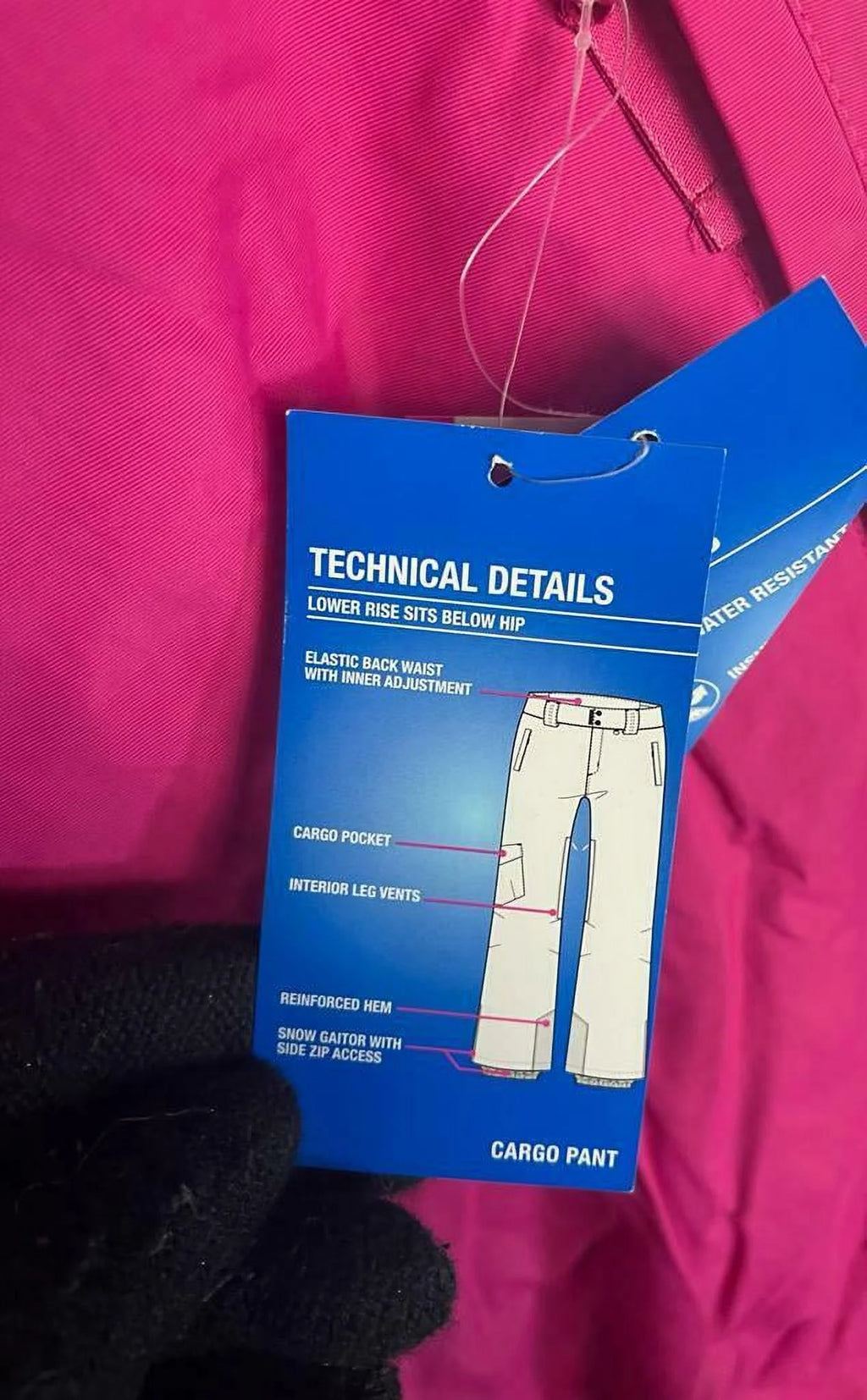 Pink Water Resistant Snowboard Ski Cargo Pants A793