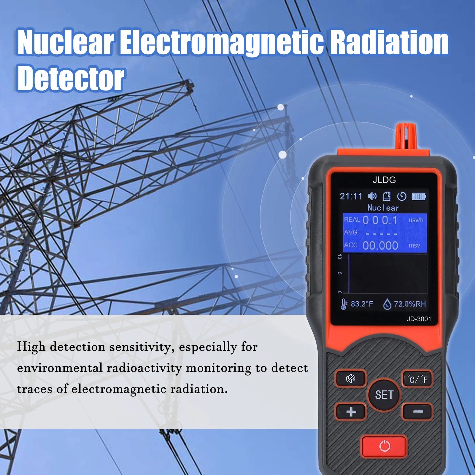 Multifunctional Geiger Counter and Electromagnetic Radiation Detector with Temperature and Humidity Measurement H572