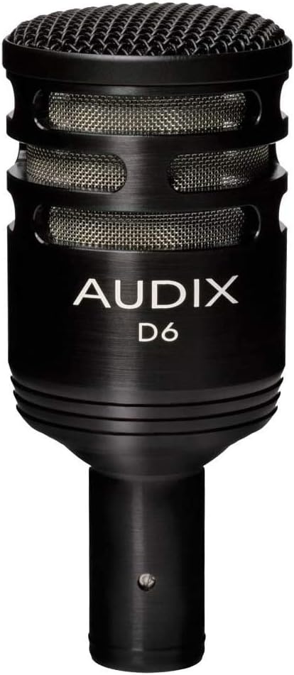 Audix D6 Dynamic Microphone, Cardioid + Low Profile Microphone Stand with Telescoping Boom + XLR Mic Cable D3881