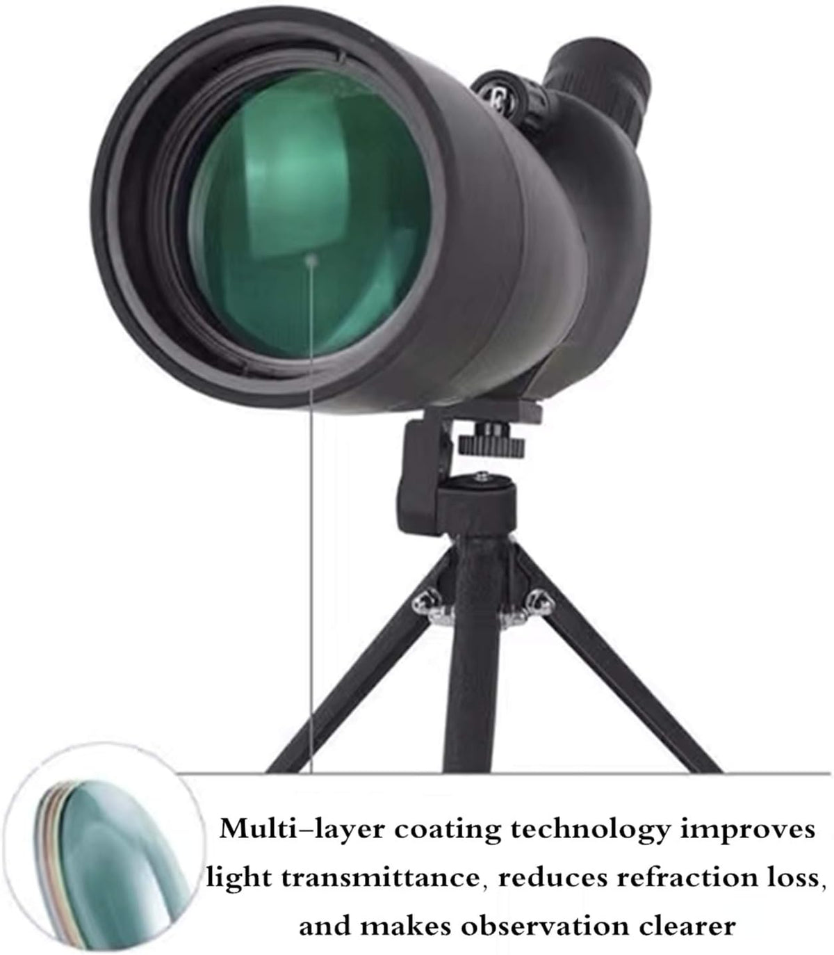 20-60x60 HD Spotting Scope with Tripod, BAK4 Prism, Waterproof H8616