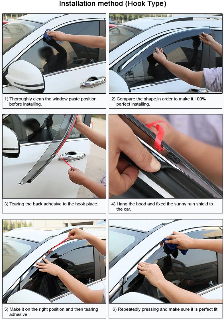 Car Window Visor Vent Shade Deflector Sun/Rain/Fog Guards for Toyota Corolla Sedan 2014-2019 Z791