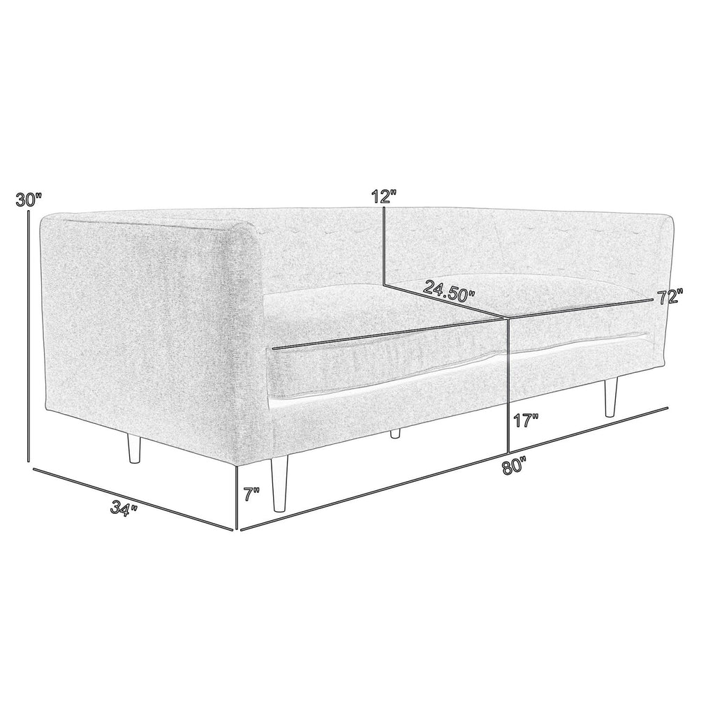 Gray Button Tufted Velvet Sofa L445687