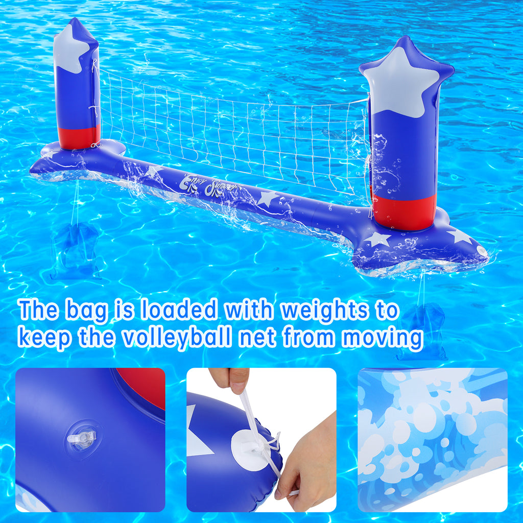 Inflatable Pool Volleyball Net and Basketball Hoop O799602