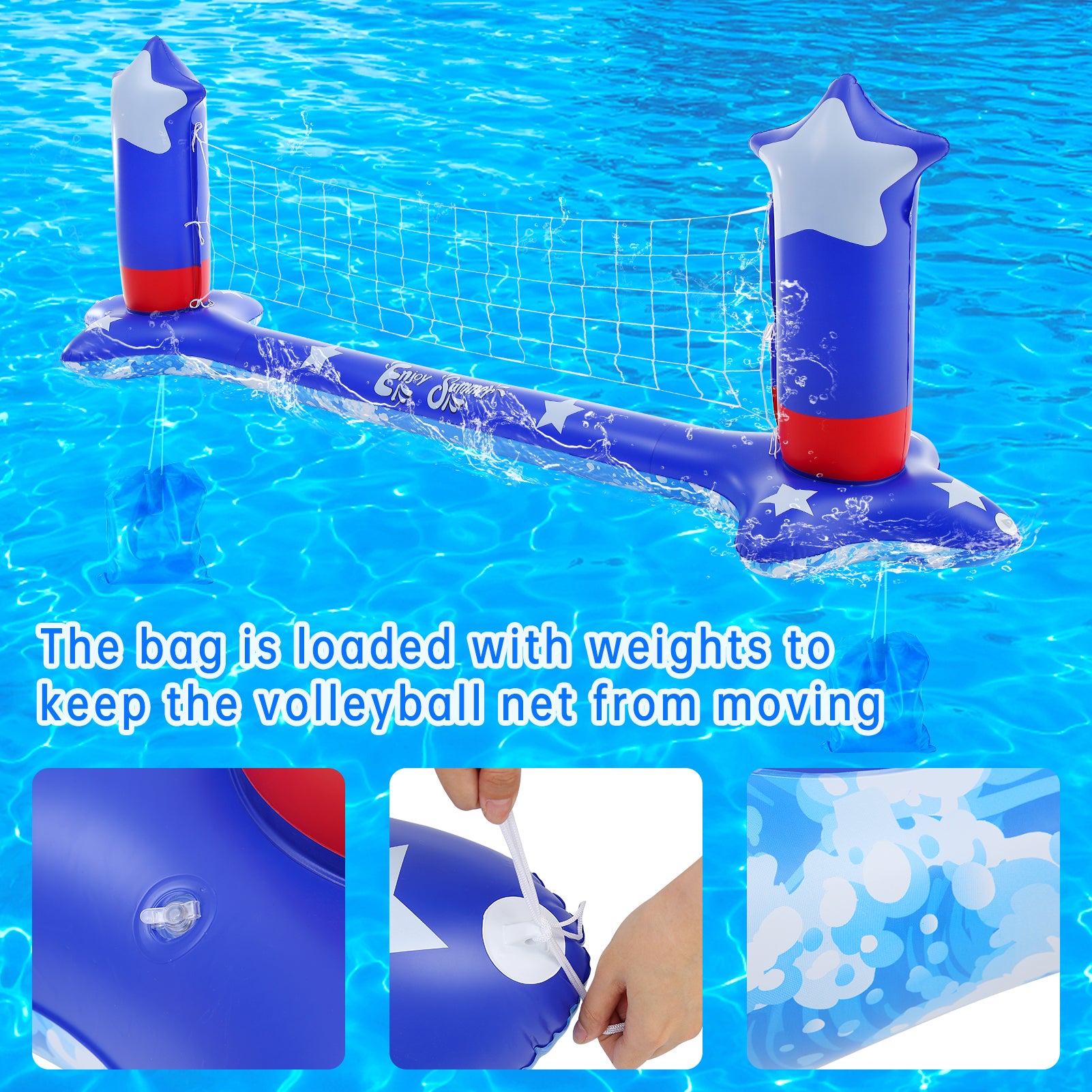 Inflatable Pool Volleyball Net and Basketball Hoop O799602