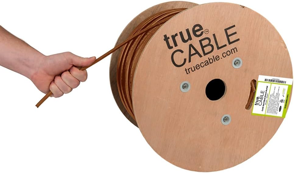 Cat6 Direct Burial Bulk Ethernet Cable, 1000ft, White, CMX, 23AWG Solid Bare Copper, Unshielded UTP Y31556