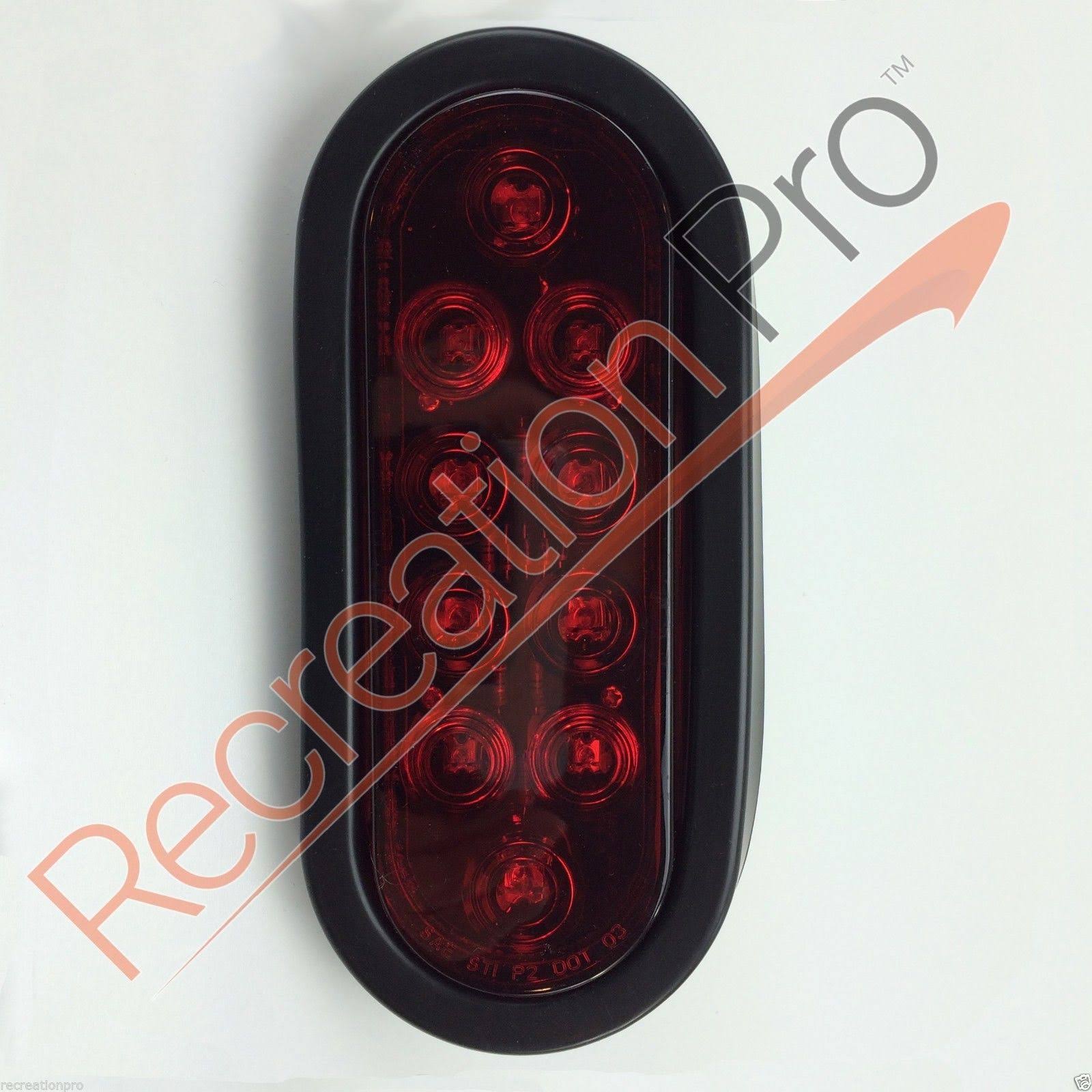 12 New LED Sealed Red 6x22 Oval Stop Turn Tail Lights K223808