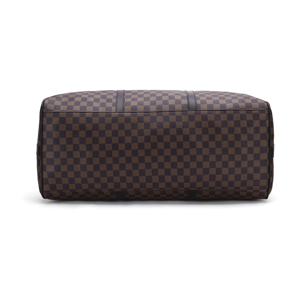 Brown Checkered Travel Duffel Bag N89616