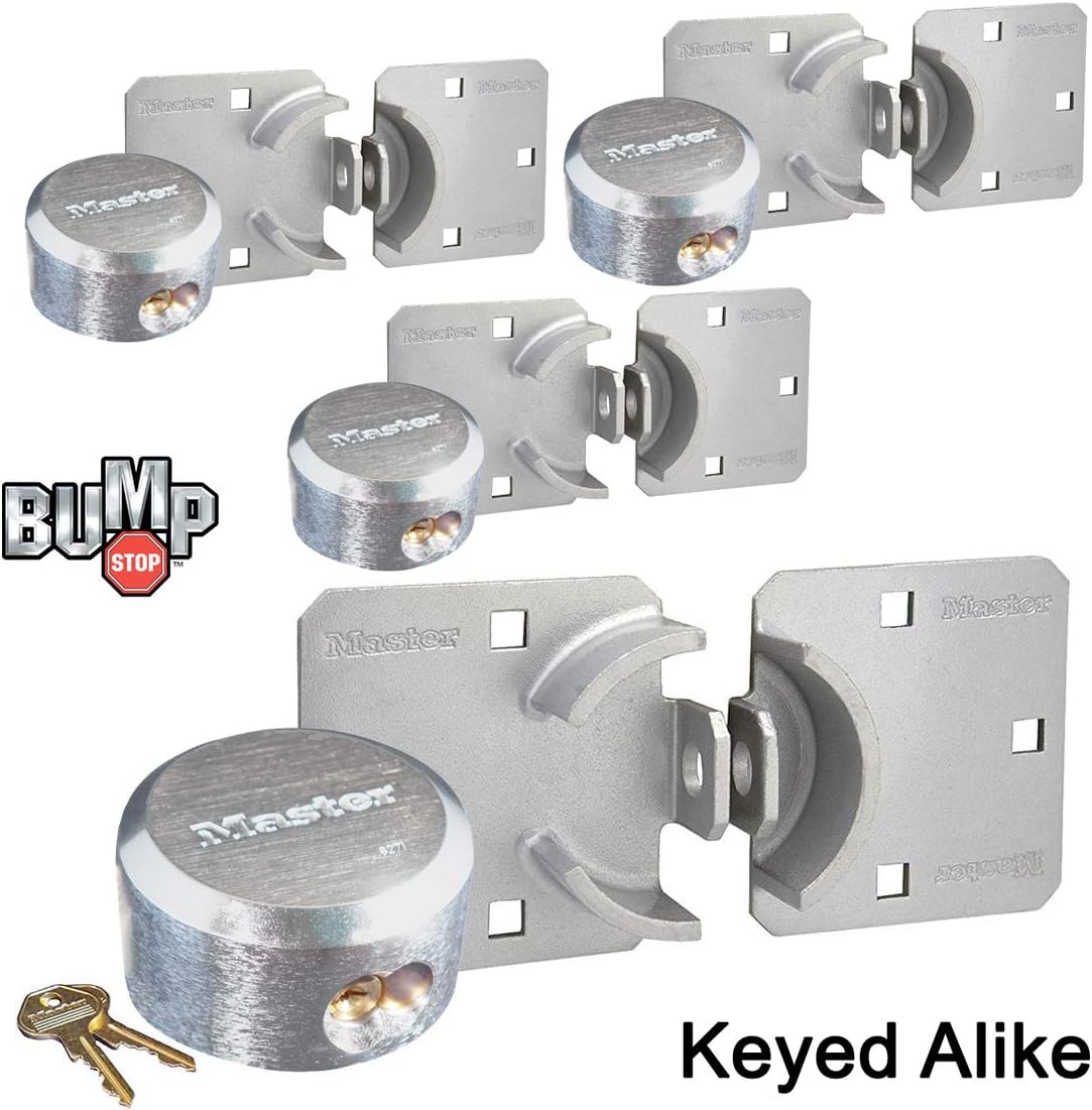 4 Keyed Alike Padlocks with Hidden Shackle B84212