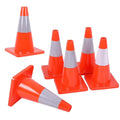 6PCS 18" Orange PVC Traffic Cones with 4" Reflective Collar T528332