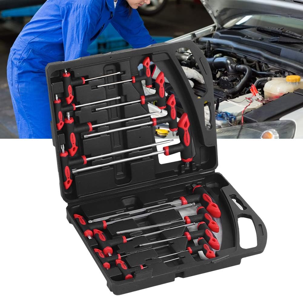 16 pcs T-Handle Hex Wrench Set, Ball End, 75mm-200mm, T10-T50 H255222