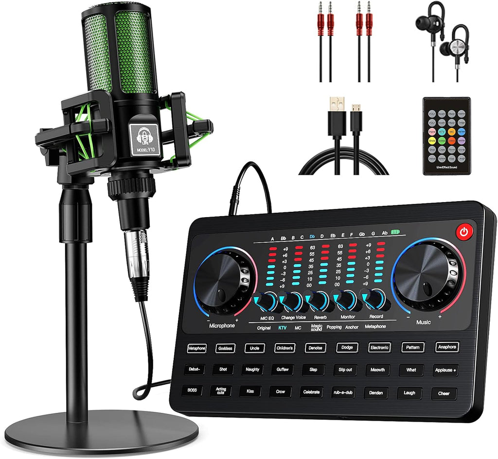 Podcast Equipment Bundle with 3.5mm Microphone Mixer K340