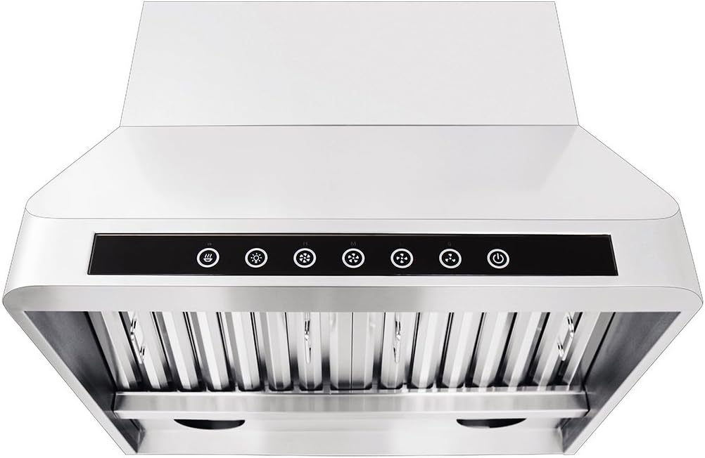 Stainless Wall Range Hood, 1000 Max CFM, 4 Speed, 30 36 42 48 54 60 inch W7555