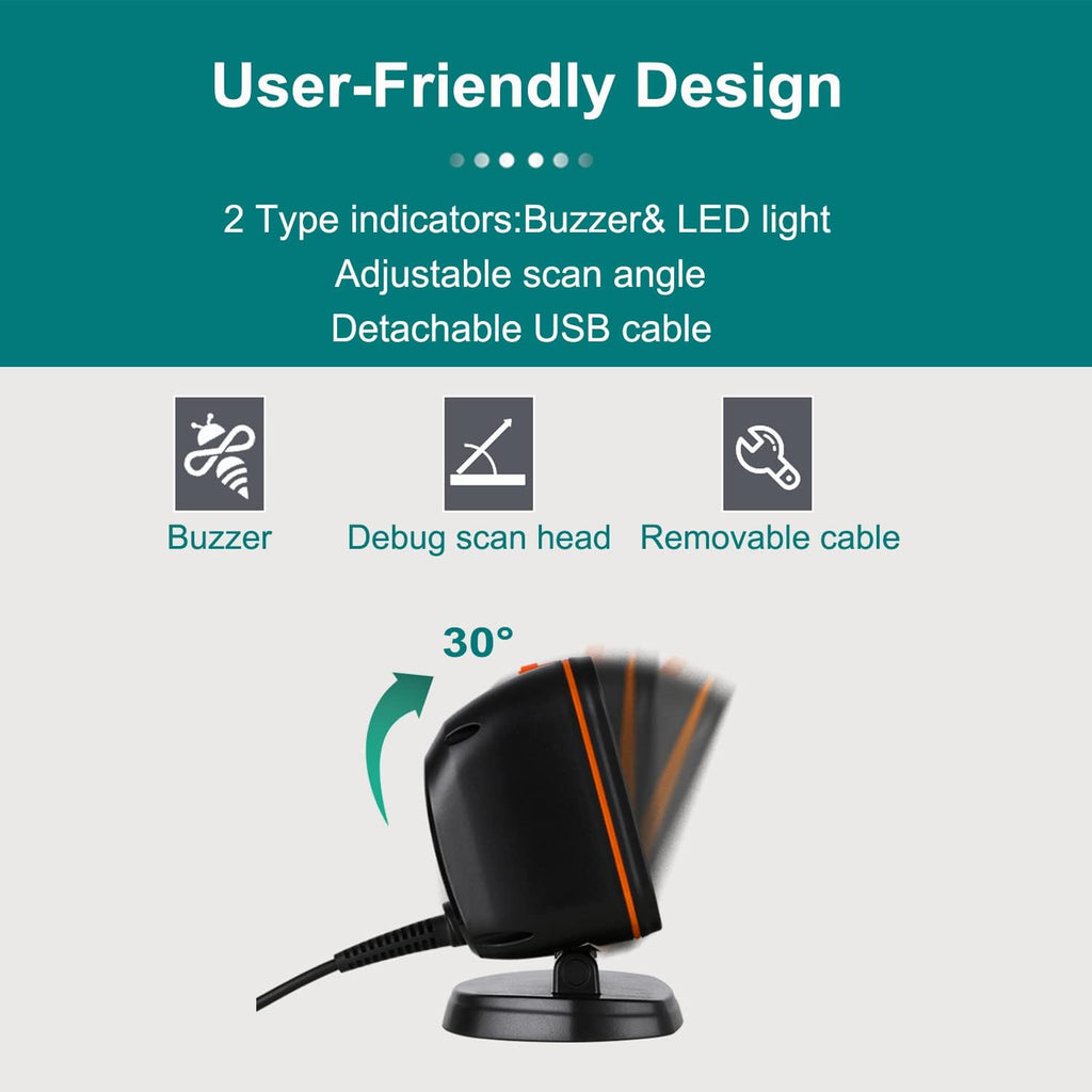 USB Wired Omnidirectional Barcode Scanner B5784