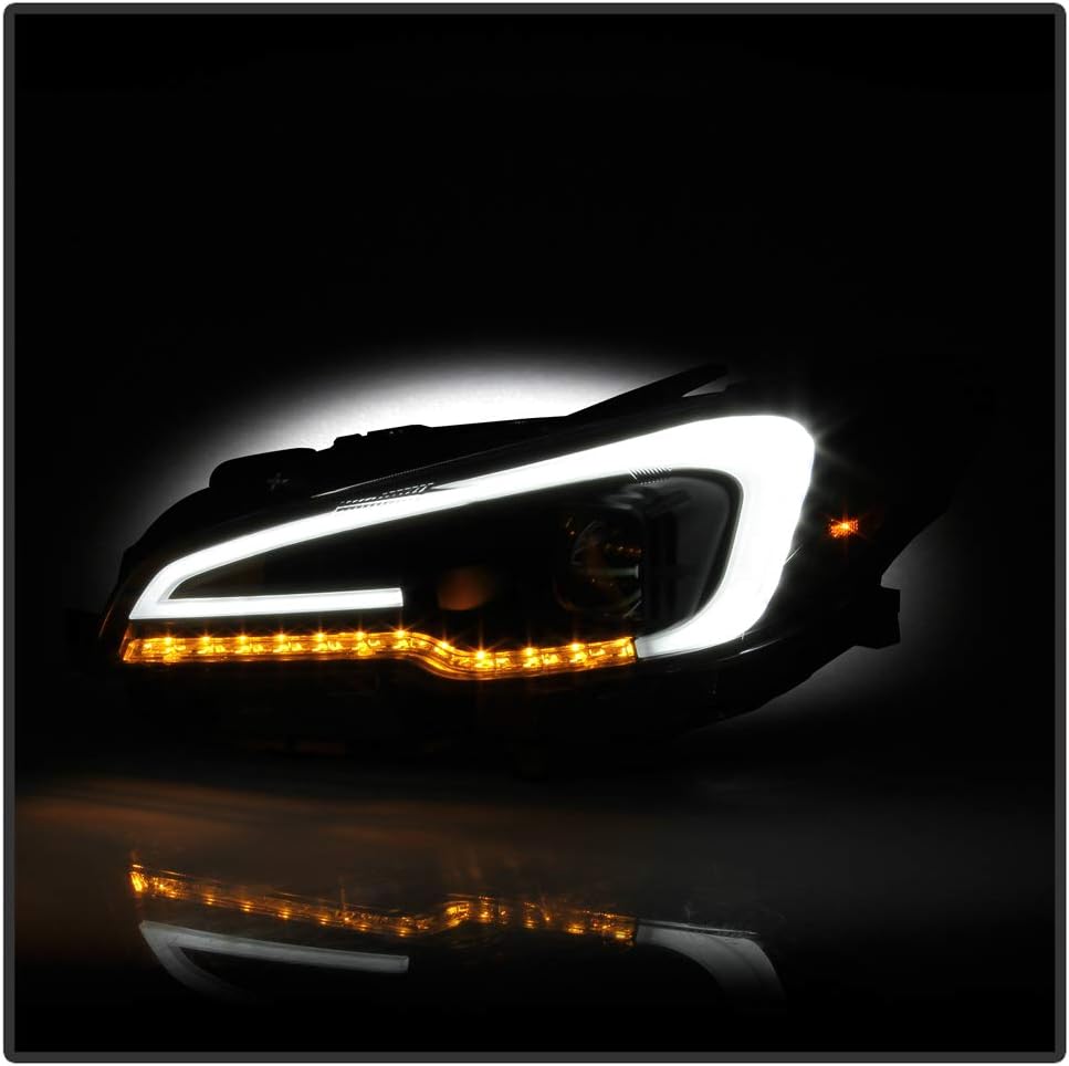 Black Housing LED Tube Projector Headlights Pair I892072