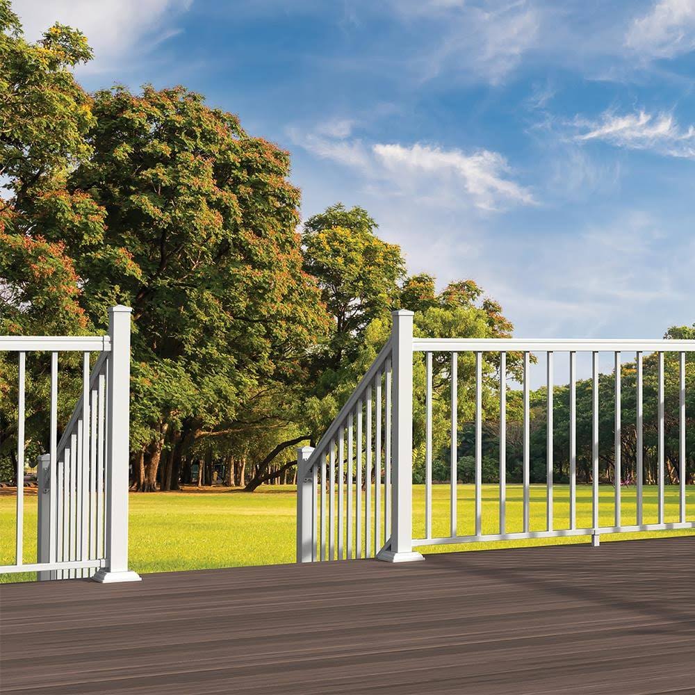 White Aluminum Deck Stair Rail Kit H428