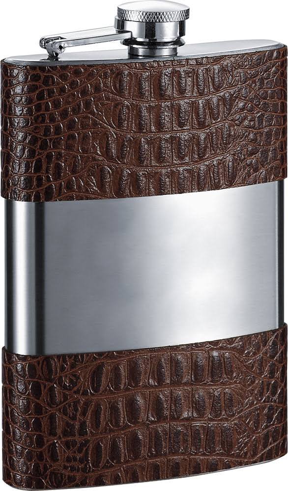 Brown Leather Flask - 8 oz A728685