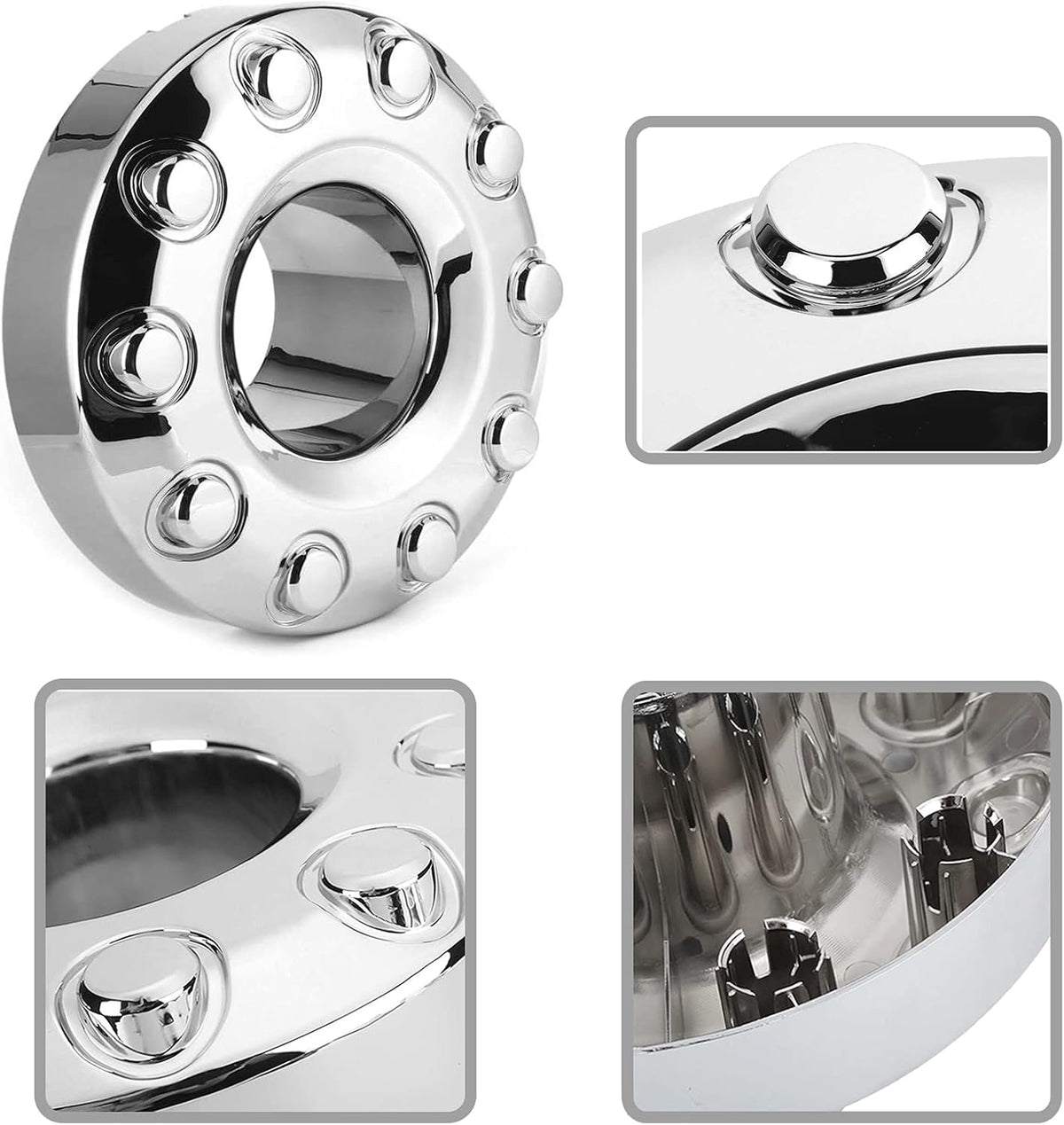 1 Pair Chrome 19.5 Wheel Center Hub Cap F3315