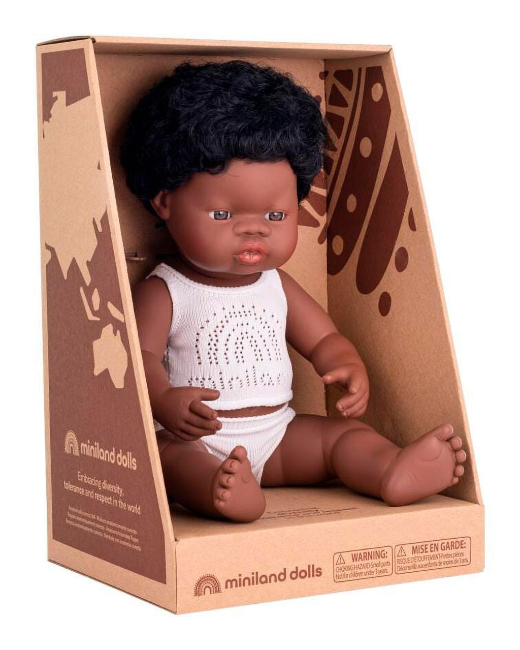 15" African Boy Baby Doll with Anatomically Correct Features A8666