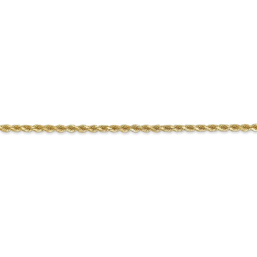 14kt Yellow Gold 2mm Diamond Cut Rope Chain with Lobster Clasp, 30 inch R314399