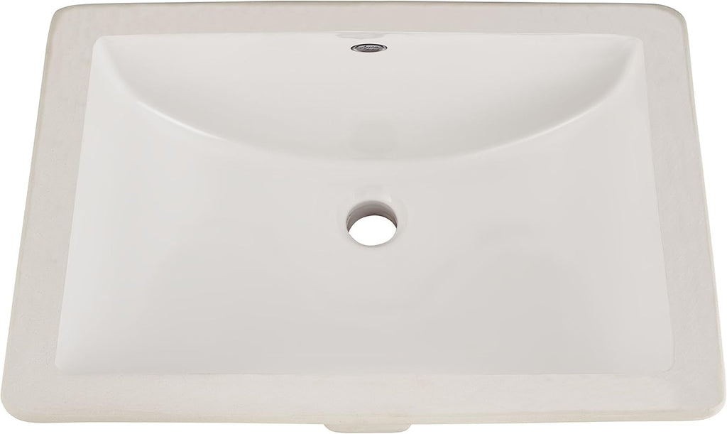 Ceramic Undermount Rectangular Bathroom Sink, 18'' L x 12'' W x 16.43'' H, White N668
